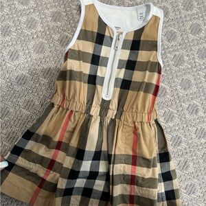 Burberry Tan and Red Plaid Kids Dress